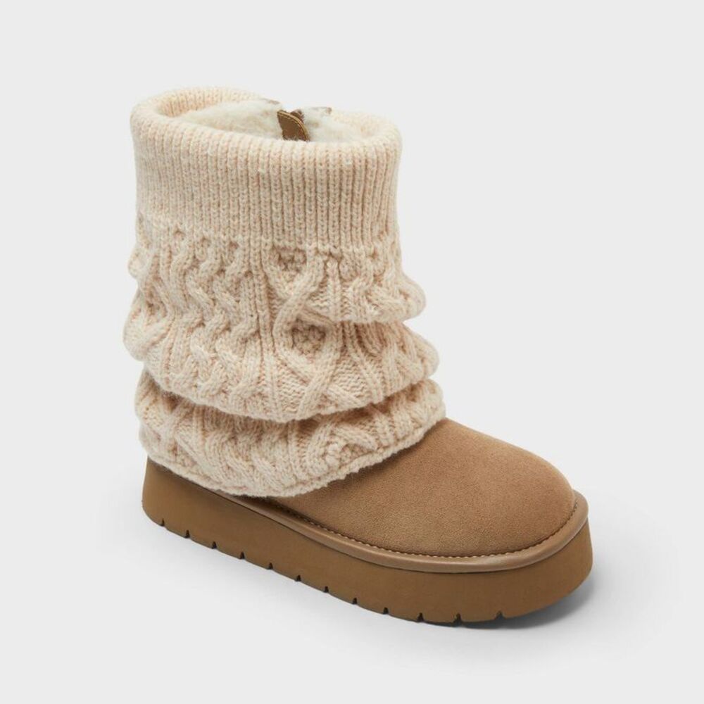 Girls' Zelia Slouch Knit Boots - art class Taupe 13